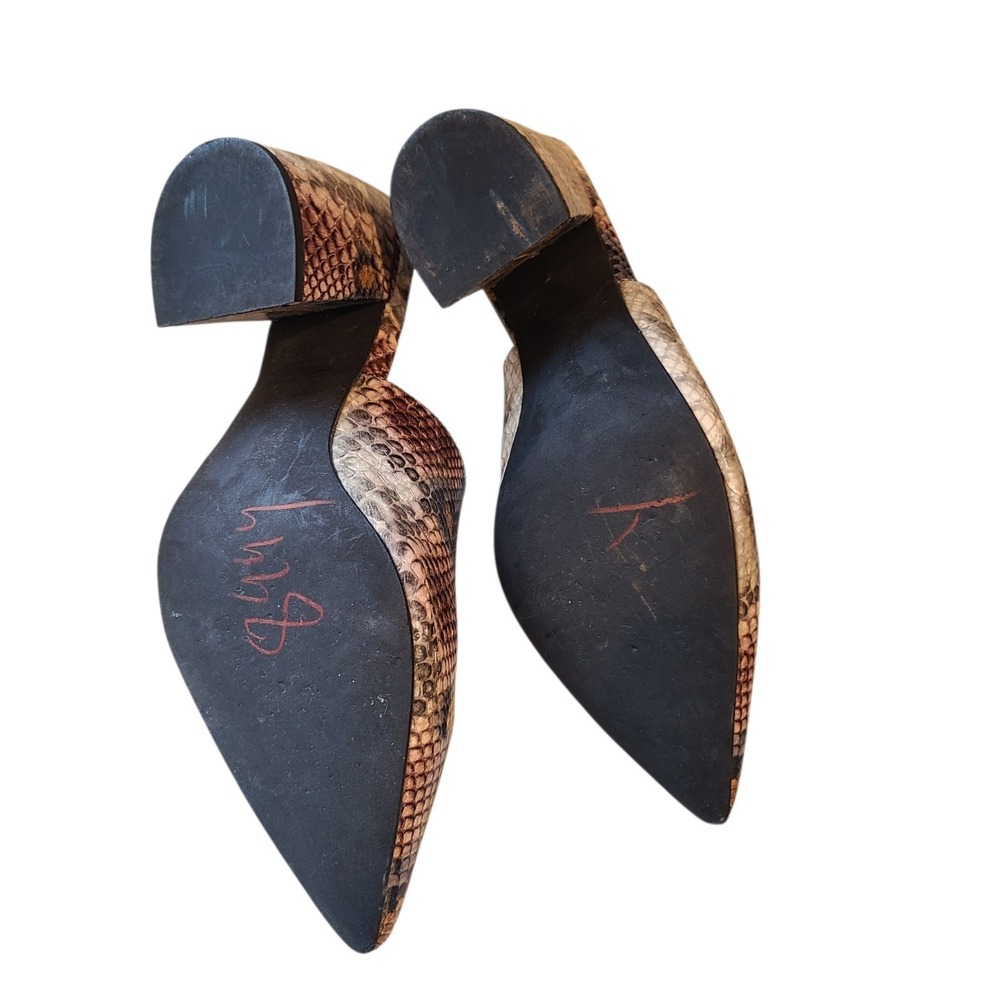 Jeffrey Campbell Pointed Toe Heel‎ Snakeskin Mules Slip On Size 11 Womens - Picture 6 of 8